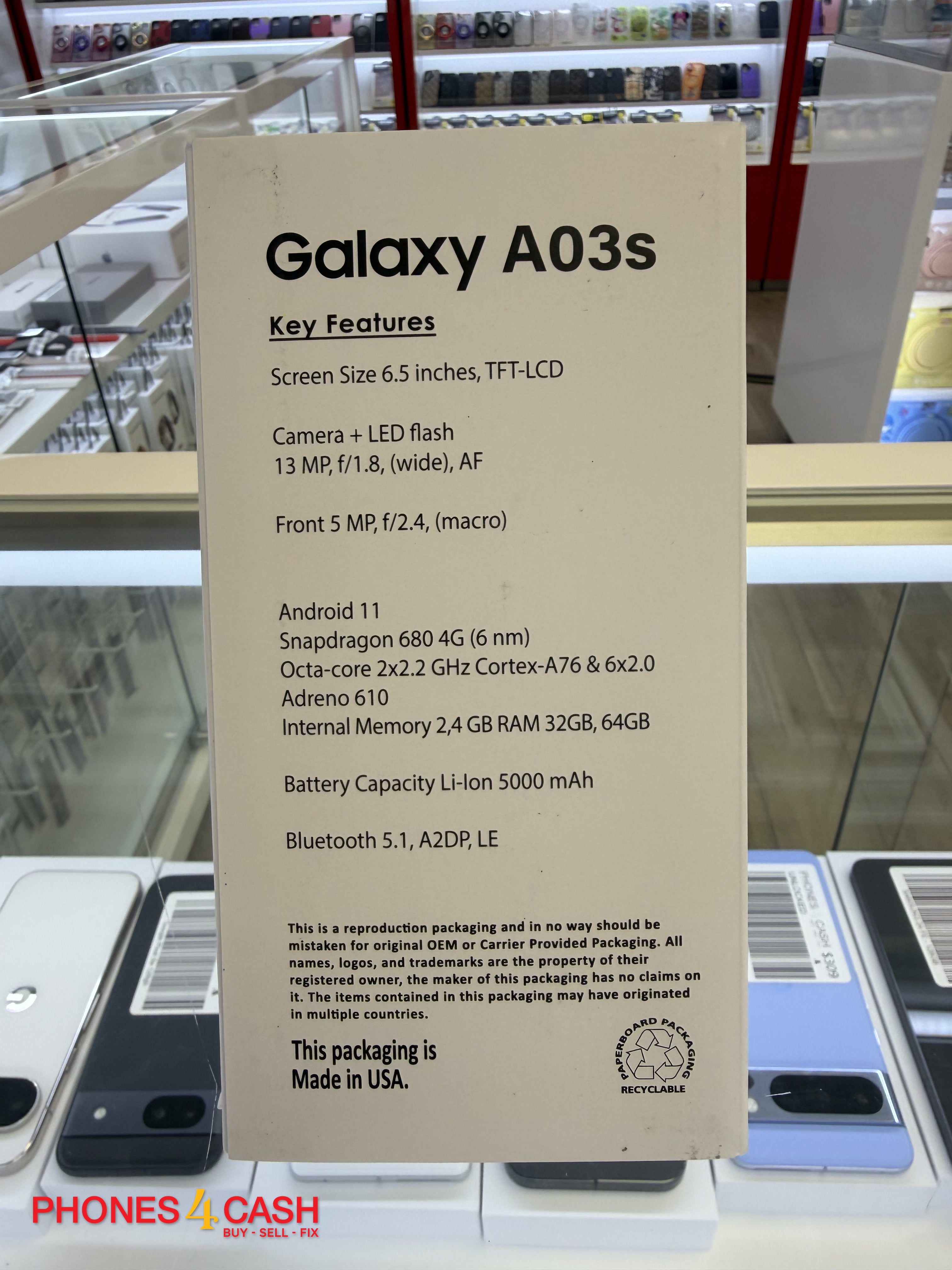 Samsung Galaxy A03s - 64GB Black (Unlocked) - Brand New - photo 2