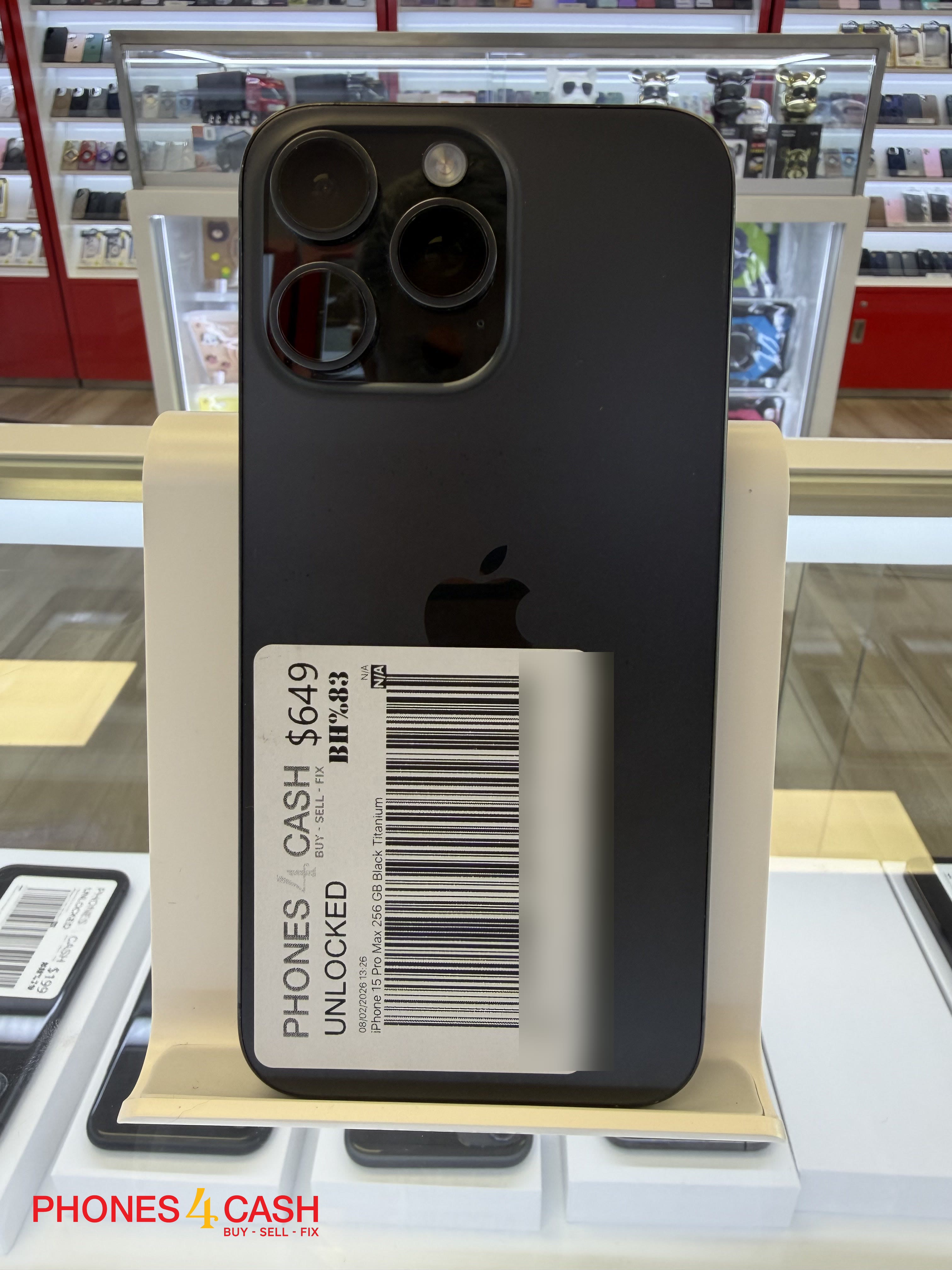 iPhone 15 Pro Max - 256GB Black Titanium (Unlocked)